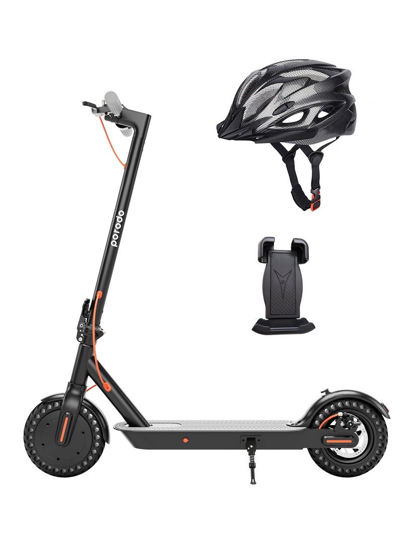 بورودو سكوتر كهربائي برو 250 وات مع خوذة / حامل هاتف متضمن / حمولة 80 كجم / سكوتر من سبائك الألومنيوم المتين / قابل للطي - أسود - Image 1